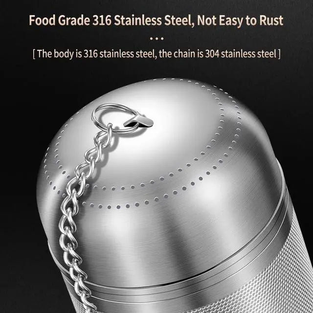 Alt view image 5 of 7 - 316 Stainless Steel Tea Infuser Reusable Tea Steeper Extra Fine Mesh Tea Infuser Tea Strainer for Loose Leaf Tea Spices and Seasonings (1 Pack - Large)