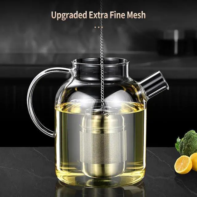 Alt view image 7 of 7 - 316 Stainless Steel Tea Infuser Reusable Tea Steeper Extra Fine Mesh Tea Infuser Tea Strainer for Loose Leaf Tea Spices and Seasonings (1 Pack - Large)