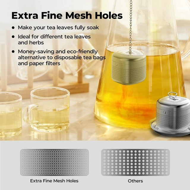 Alt view image 2 of 7 - Reinmoson 304 Stainless Steel Tea Infuser for Loose Leaf Tea