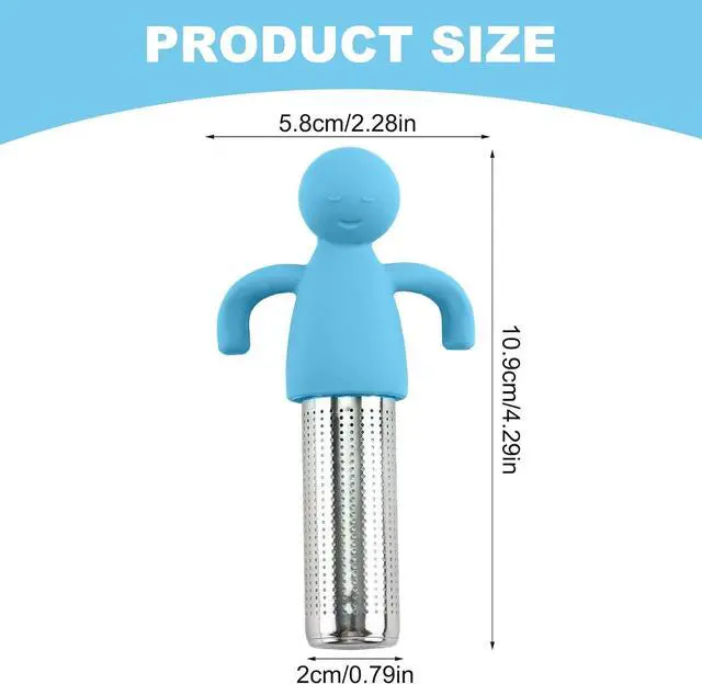 Alt view image 2 of 7 - 304 Stainless Steel Tea Infuser for Loose Leaf Tea, Extra Fine Mesh Tea Strainer Ball with Handle, Reusable Tea Steeper Filter for Cup, Mug and Teapot (sky blue)