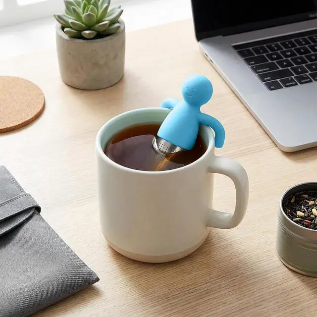 Alt view image 7 of 7 - 304 Stainless Steel Tea Infuser for Loose Leaf Tea, Extra Fine Mesh Tea Strainer Ball with Handle, Reusable Tea Steeper Filter for Cup, Mug and Teapot (sky blue)