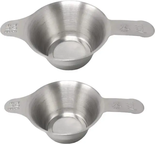 Alt view image 2 of 7 - Honbay 2PCS Different Size 304 Stainless Steel Mini Strainer Fine Mesh Tea Funnel Tea Coffee Filter with Double Handles