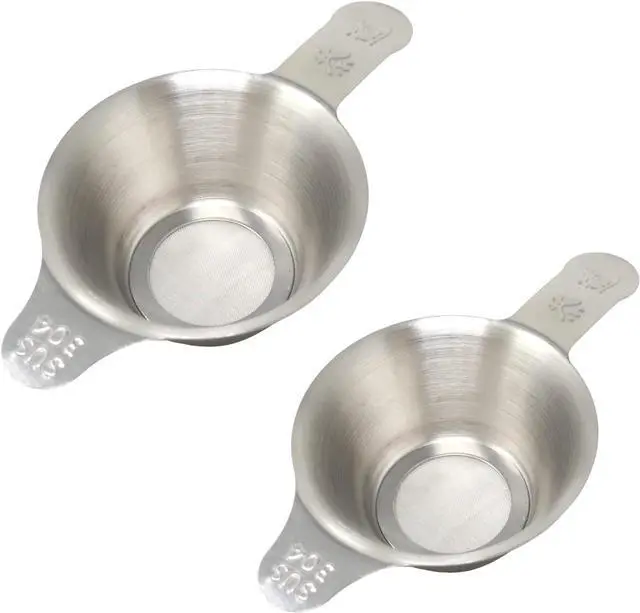 Alt view image 6 of 7 - Honbay 2PCS Different Size 304 Stainless Steel Mini Strainer Fine Mesh Tea Funnel Tea Coffee Filter with Double Handles