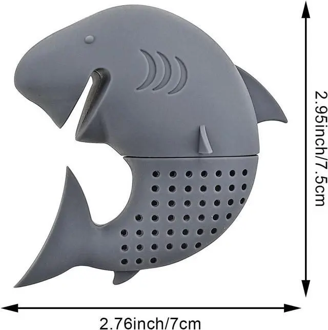 Alt view image 2 of 7 - 2 Pack Shark Tea Infuser, Filters for Loose Leaf Tea Reusable, Funny Animal Shaped Strainer Stainless Steel Ball Diffuser Steeper for Teacups Teapots