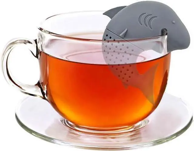 Alt view image 3 of 7 - 2 Pack Shark Tea Infuser, Filters for Loose Leaf Tea Reusable, Funny Animal Shaped Strainer Stainless Steel Ball Diffuser Steeper for Teacups Teapots