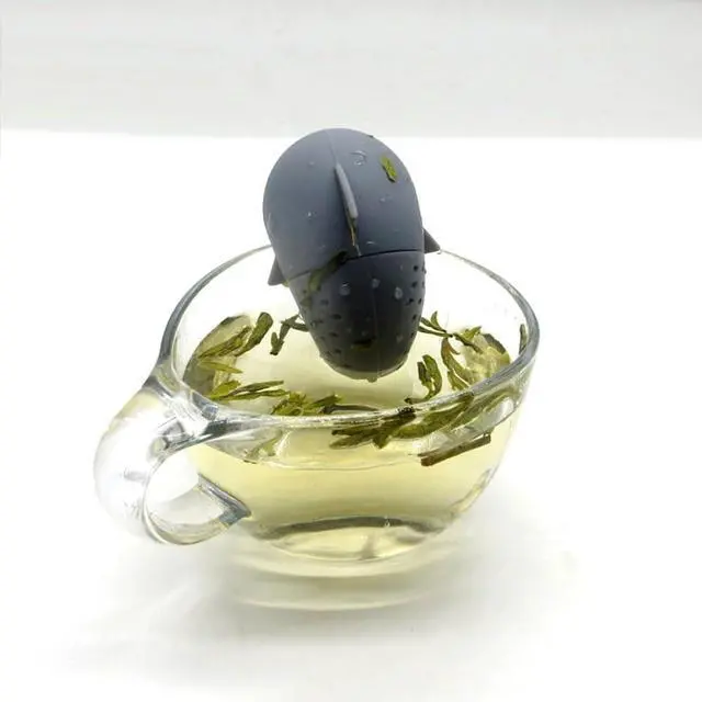 Alt view image 4 of 7 - 2 Pack Shark Tea Infuser, Filters for Loose Leaf Tea Reusable, Funny Animal Shaped Strainer Stainless Steel Ball Diffuser Steeper for Teacups Teapots