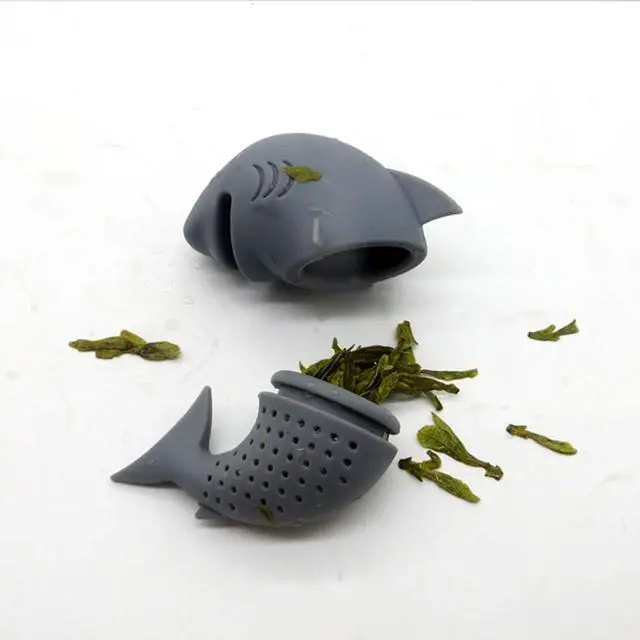 Alt view image 6 of 7 - 2 Pack Shark Tea Infuser, Filters for Loose Leaf Tea Reusable, Funny Animal Shaped Strainer Stainless Steel Ball Diffuser Steeper for Teacups Teapots
