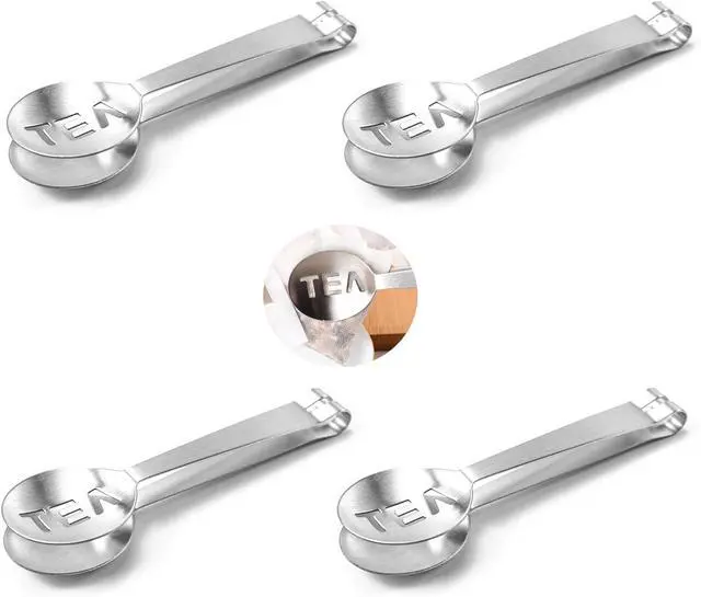 Main image of 4Pcs Tea Bag Squeezer, Stainless Steel Tea Tongs, Metal Tea Bag Holder