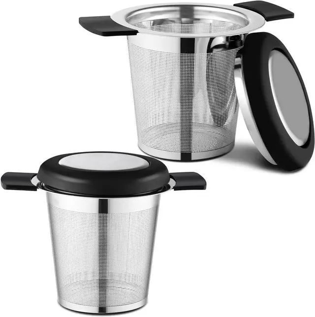 Main image of 2 Pack Tea Infusers For Loose Tea, Stainless Steel Mesh With Lid