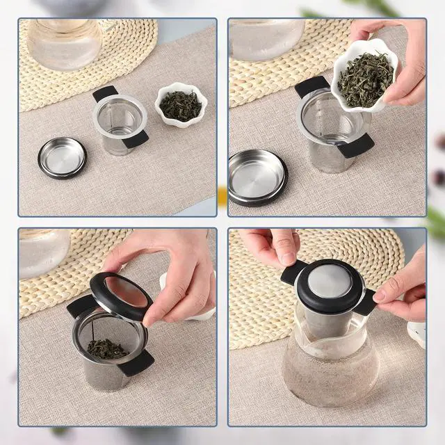 Alt view image 5 of 6 - 2 Pack Tea Infusers For Loose Tea, Stainless Steel Mesh With Lid
