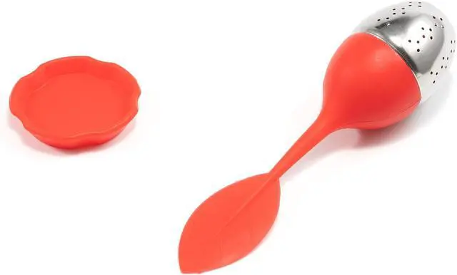 Alt view image 3 of 5 - 1pcs Silicone Stainless Steel Tea Ball 1.5 Inch Tea Infuser Strainers Tea Strainer Filters Tea Interval Diffuser for Tea (red)