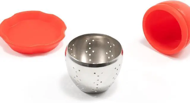 Alt view image 5 of 5 - 1pcs Silicone Stainless Steel Tea Ball 1.5 Inch Tea Infuser Strainers Tea Strainer Filters Tea Interval Diffuser for Tea (red)