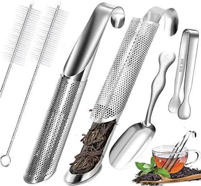 Main image of 2PCS stainless steel tea filter mesh with hook handle, stainless steel tea diffuser, loose leaf tea infuser (2PCS)