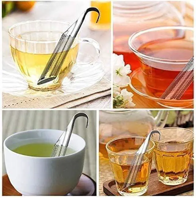 Alt view image 4 of 7 - 2PCS stainless steel tea filter mesh with hook handle, stainless steel tea diffuser, loose leaf tea infuser (2PCS)