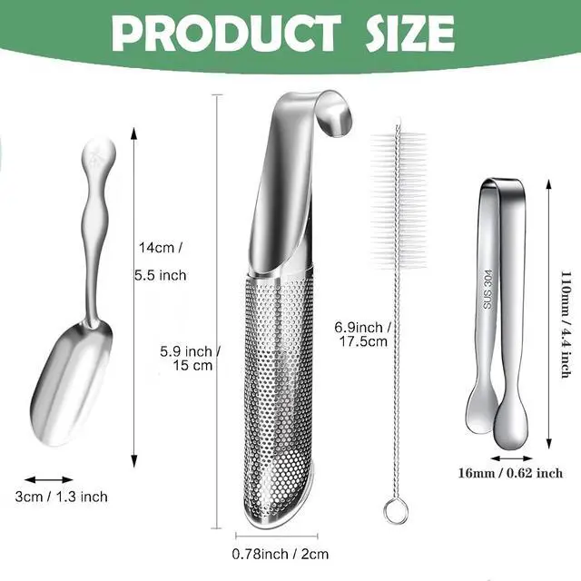 Alt view image 2 of 7 - 2PCS stainless steel tea filter mesh with hook handle, stainless steel tea diffuser, loose leaf tea infuser (2PCS)