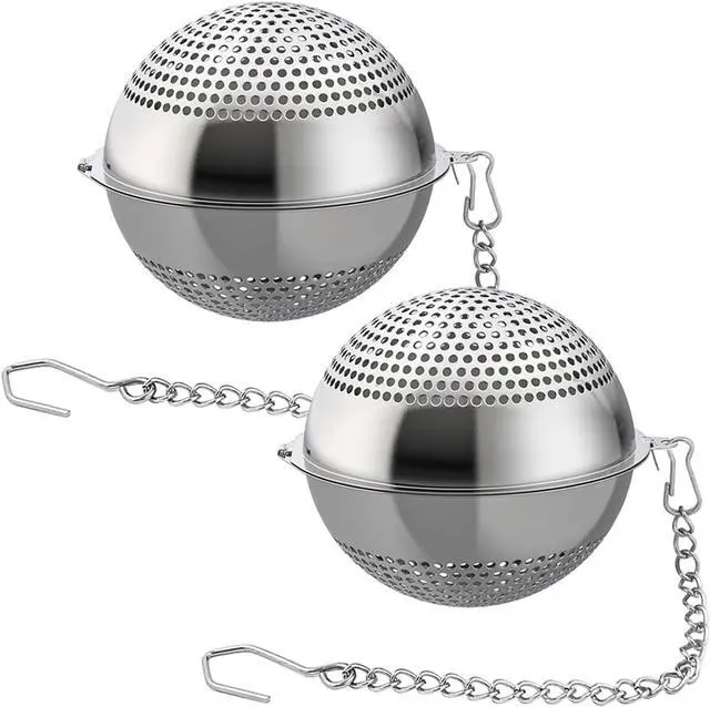 Main image of 2 Pack Food Grade 304 Stainless Steel Mesh Tea Ball 2.1 Inch Tea Infuser Strainer Filter Diffuser for Loose Tea