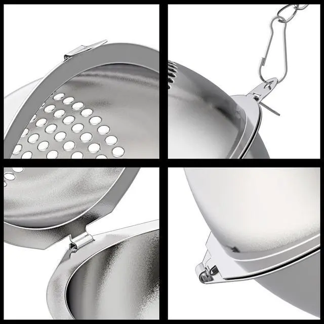Alt view image 5 of 7 - 2 Pack Food Grade 304 Stainless Steel Mesh Tea Ball 2.1 Inch Tea Infuser Strainer Filter Diffuser for Loose Tea