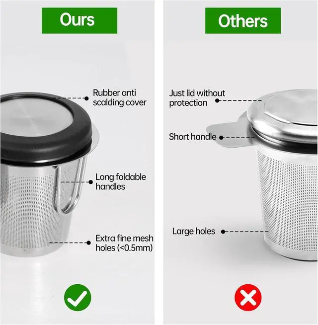 Alt view image 3 of 7 - Tea Infuser Strainer for Loose Tea Stainless Steel,Loose Tea Steeper
