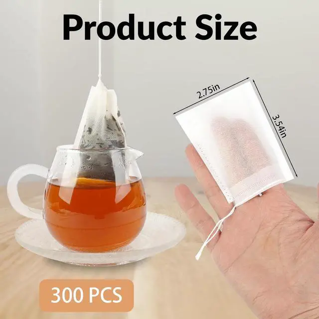 Alt view image 2 of 7 - 300 Pcs Disposable Empty Tea Bags for Loose Leaf Tea