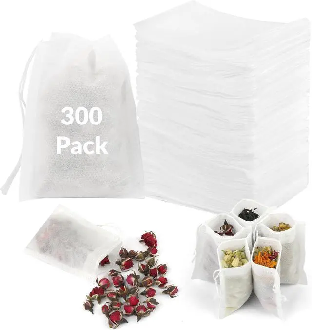 Main image of 300 Pcs Disposable Empty Tea Bags for Loose Leaf Tea