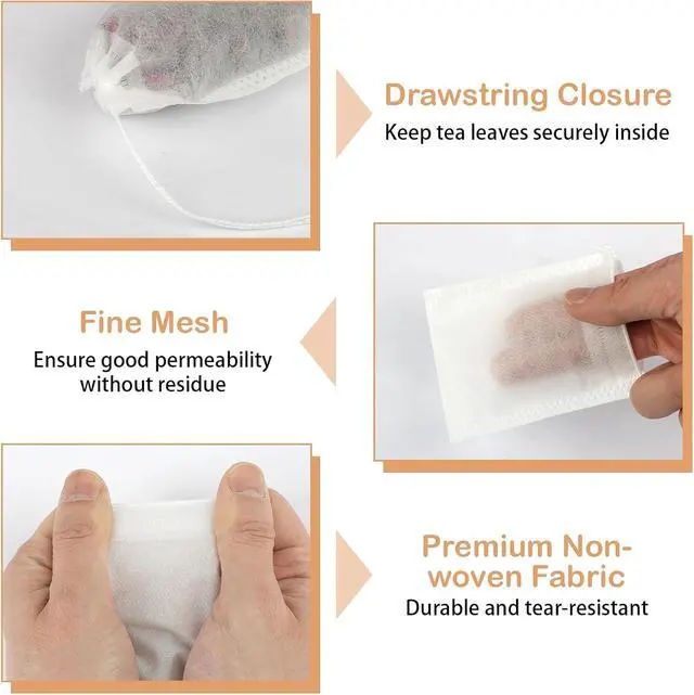 Alt view image 3 of 7 - 300 Pcs Disposable Empty Tea Bags for Loose Leaf Tea