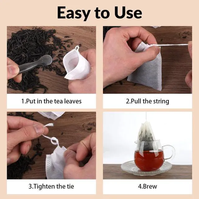 Alt view image 7 of 7 - 300 Pcs Disposable Empty Tea Bags for Loose Leaf Tea