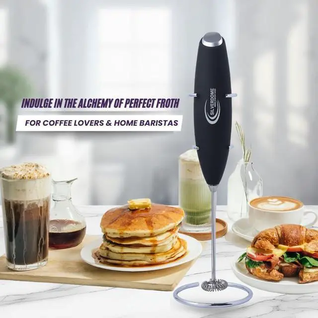 Alt view image 6 of 7 - Silverdome's Powerful Handheld Milk Frother, Stainless Steel whisk for Silky Foam in Seconds, Battery Operated(Not Included), Perfect for café-style drinks, Coffee, Lattes, Cappuccino, Hot Chocolate.