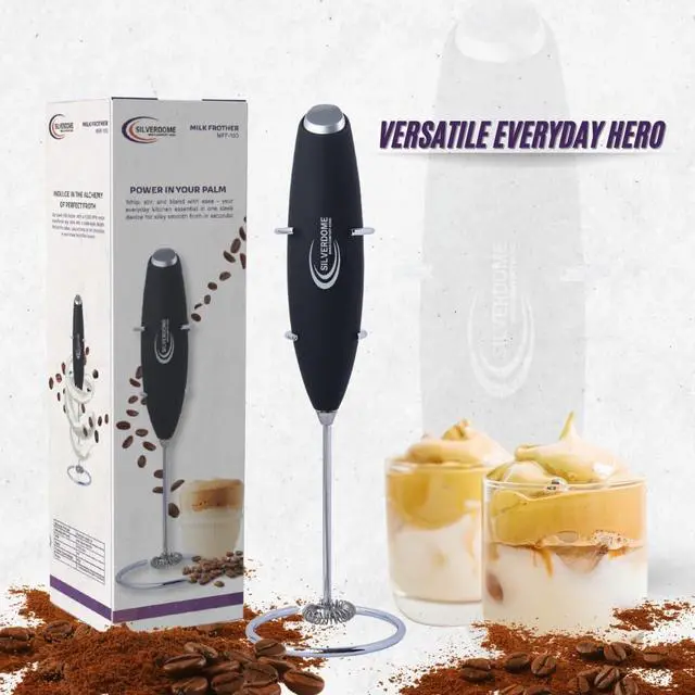 Alt view image 7 of 7 - Silverdome's Powerful Handheld Milk Frother, Stainless Steel whisk for Silky Foam in Seconds, Battery Operated(Not Included), Perfect for café-style drinks, Coffee, Lattes, Cappuccino, Hot Chocolate.