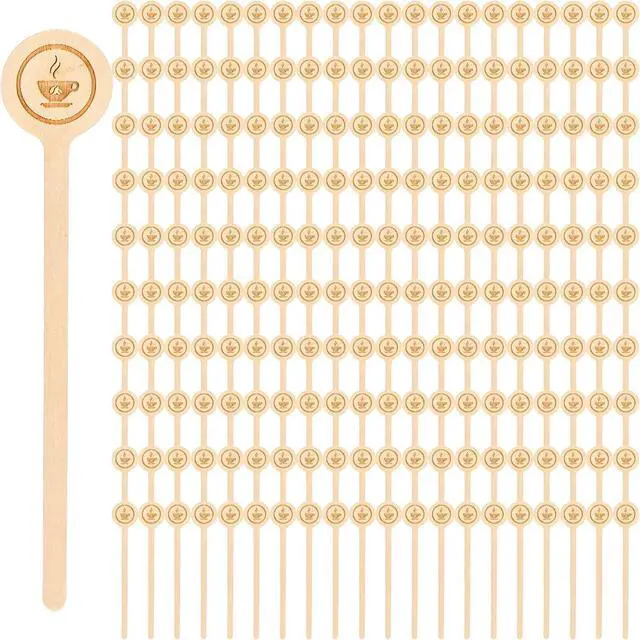 Main image of WRINGKIT 200 Pieces Wood Coffee Stirrers, 6 Inch Stir Sticks with Round End