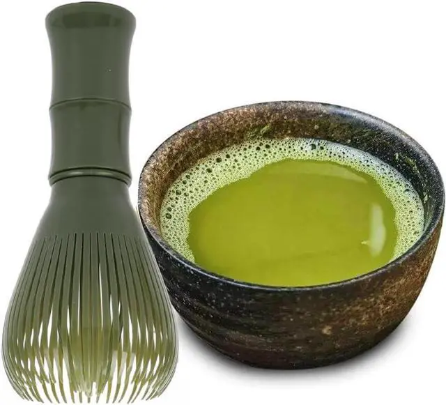 Alt view image 7 of 7 - Traditional Matcha Whisk Reusable PP Resin Matcha Whisk Chasen Dishwasher Safe Matcha Stirrer Matcha Green Tea Powder Preparation Prepare Japanese Matcha Tea (Green)