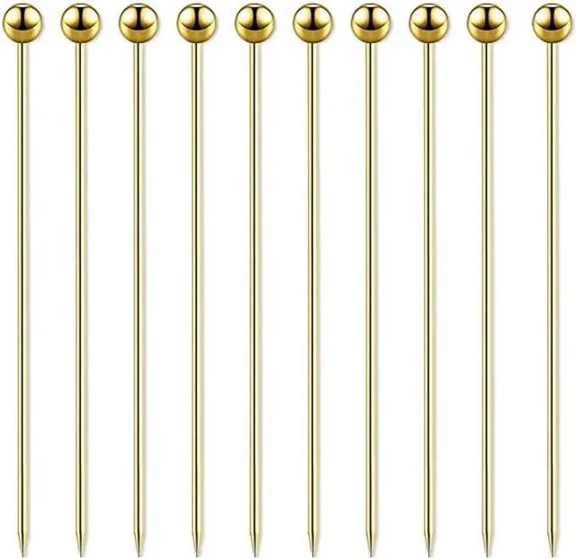 Main image of 15 Pieces Stainless Steel Cocktail Picks Metal Martini Picks 4.3 inch Gold