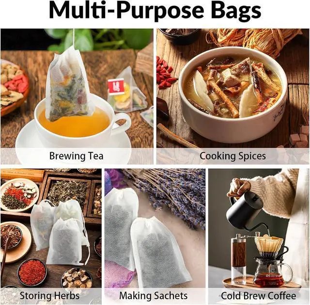 Alt view image 6 of 7 - 300 Pcs Disposable Empty Tea Bags for Loose Leaf Tea