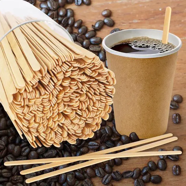 Alt view image 4 of 7 - Sugormek1000PCS 5.5 IN Wooden Coffee Stirrers, A+Level Smooth Rounded Edges Disposable Coffee Stir Stick, Wooden Stir Stick for Coffee Cocktail Coffee Bar Accessories DIY Craft Design