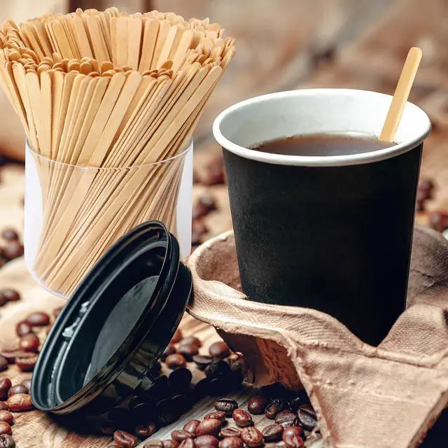 Alt view image 7 of 7 - Sugormek1000PCS 5.5 IN Wooden Coffee Stirrers, A+Level Smooth Rounded Edges Disposable Coffee Stir Stick, Wooden Stir Stick for Coffee Cocktail Coffee Bar Accessories DIY Craft Design