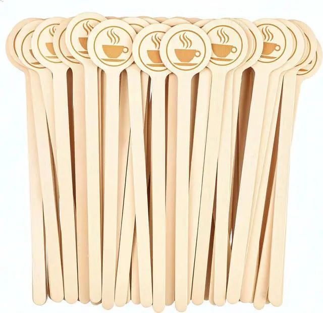 Main image of Wooden Coffee Stirrers 100-Pack Coffee Stir Sticks 5.9 Inch Natural Birch Stir Sticks with Round Ends, Disposable Stirring Sticks for Coffee, Cocktails, Milk & Hot Drinks