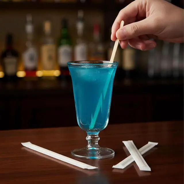 Alt view image 7 of 7 - Guyuyii 200 Pcs 5.5" Coffee Stirrers Individually Wrapped with Storage Box