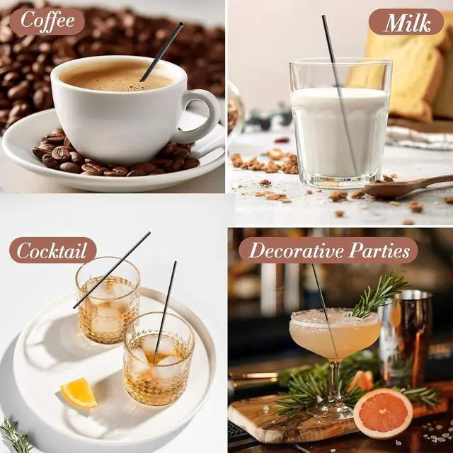 Alt view image 5 of 5 - MAQIHAN 600PCS Coffee Stir Sticks - Black Plastic Stirrers for Coffee Bar