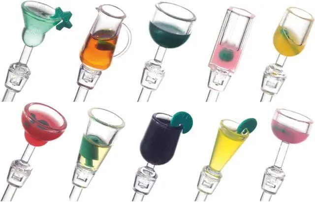 Alt view image 4 of 7 - Swizzle Sticks Colorful Clear Beverage Stirrers 9.05" Drink Stirrer Cocktail Stirrer Clear Shafts Cocktail Drink Stirrers for Bars Cafes Restaurants Home Use 10 Pieces
