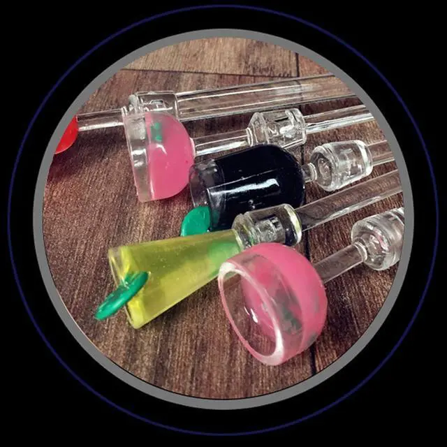 Alt view image 6 of 7 - Swizzle Sticks Colorful Clear Beverage Stirrers 9.05" Drink Stirrer Cocktail Stirrer Clear Shafts Cocktail Drink Stirrers for Bars Cafes Restaurants Home Use 10 Pieces