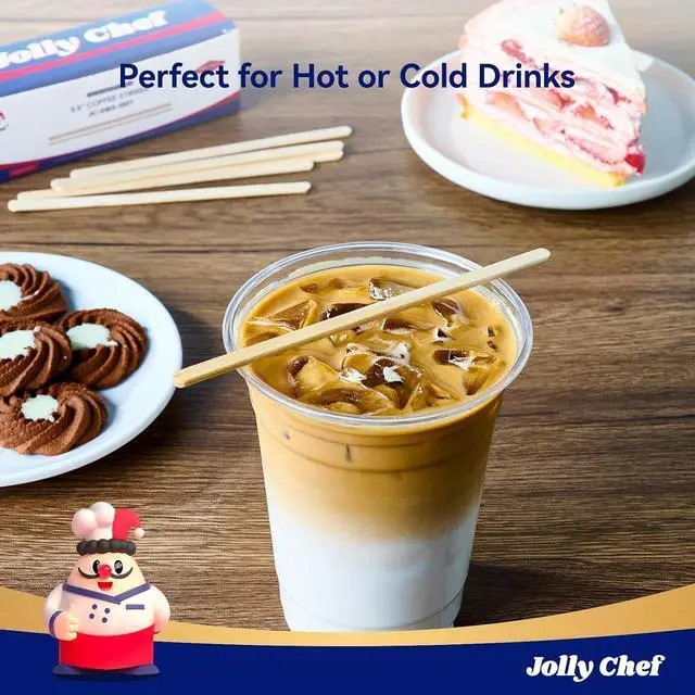 Alt view image 4 of 7 - JOLLY CHEF 5.5 inch Wooden Coffee Stirrers 100 Count