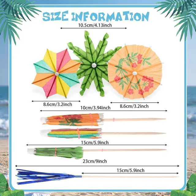 Alt view image 3 of 7 - Irenare 180 Pcs Drink Umbrellas Cocktail Picks, Coconut Palm Firework