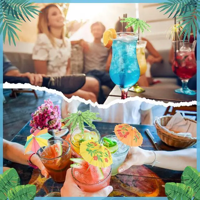 Alt view image 4 of 7 - Irenare 180 Pcs Drink Umbrellas Cocktail Picks, Coconut Palm Firework