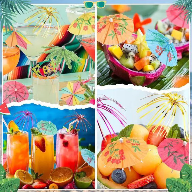 Alt view image 5 of 7 - Irenare 180 Pcs Drink Umbrellas Cocktail Picks, Coconut Palm Firework