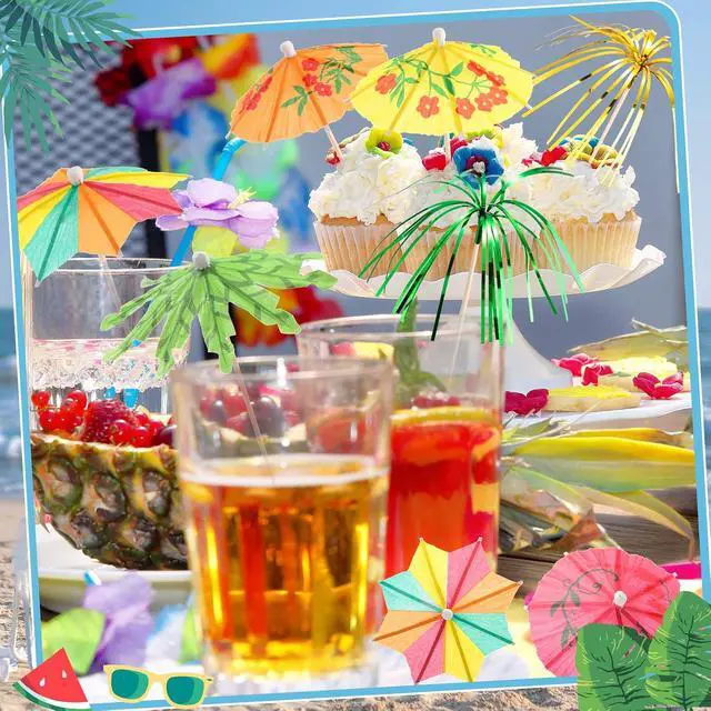 Alt view image 7 of 7 - Irenare 180 Pcs Drink Umbrellas Cocktail Picks, Coconut Palm Firework