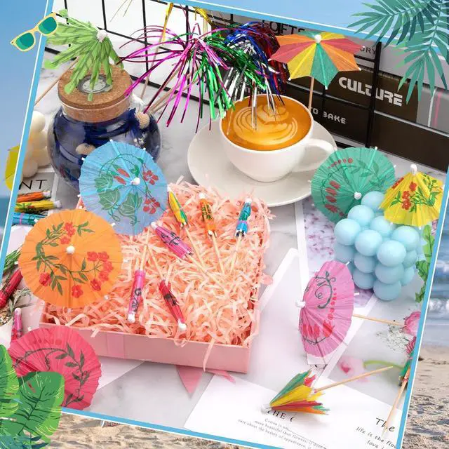 Alt view image 6 of 7 - Irenare 180 Pcs Drink Umbrellas Cocktail Picks, Coconut Palm Firework