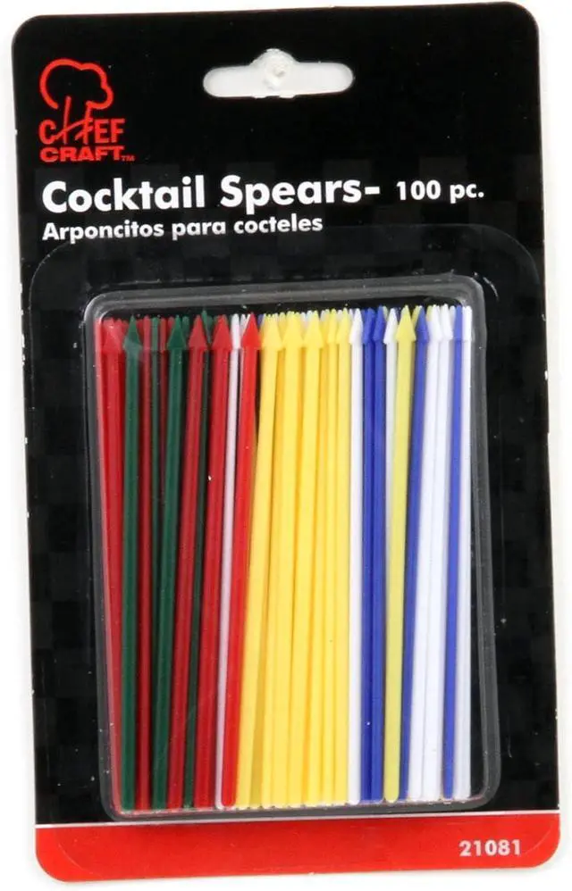 Alt view image 2 of 2 - Chef Craft Select Plastic Cocktail Spears, 3.25 inches in Length 100 Piece Set, Assorted