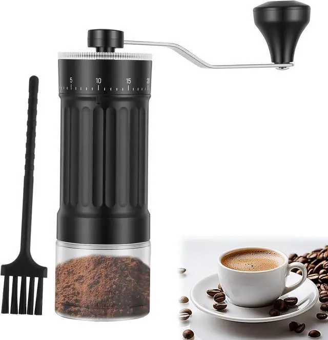 Main image of Mini Manual Coffee Grinder with Ceramic Conical Burr, Black
