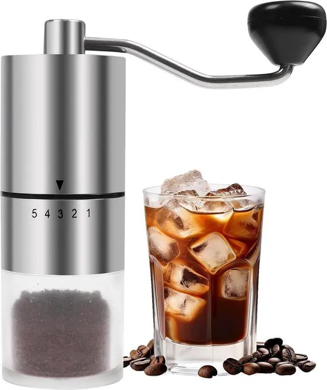 Main image of Manual Coffee Grinder With Ceramics Burr For Espresso,French Press,5 Adjustable Settings,Hand Maker with Built-In Burr,For Home Use and Camping Travel,Coffee Bean Grinders With Hand Crank