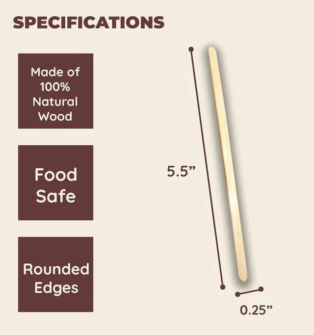 Alt view image 6 of 6 - Fill 'n Brew Wood Coffee, Tea & Beverage Stirrers (5.5" Length, 500 Count): 1 Box / 500 stir Sticks