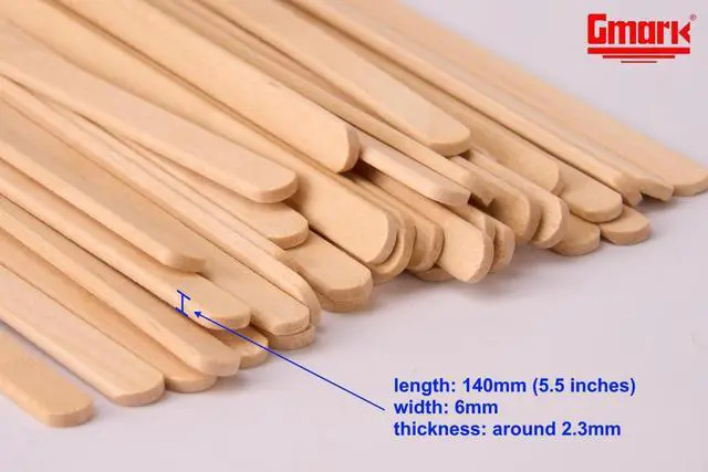 Alt view image 2 of 7 - Gmark 5.5" Premium Wood Stirrer 2.3mm thick 100 pc - Wood Coffee Stir Sticks for Tea Beverage, Corn Dog Stick Craft Stick 100/Bag GM1115A